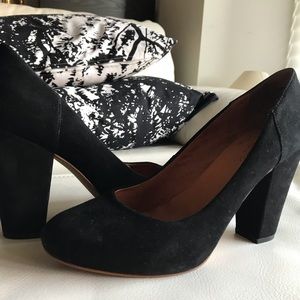 Madewell Frankie heels -Black Suede Pumps size 8.5